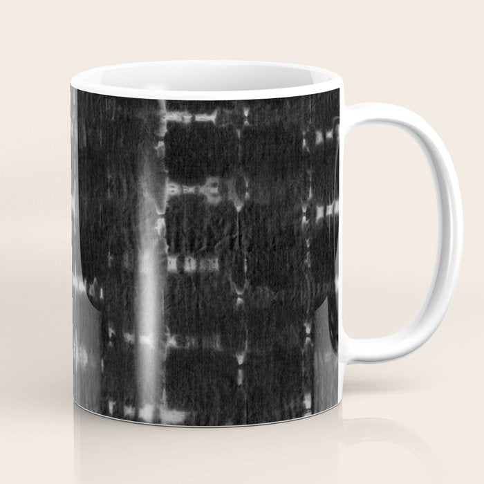 Soft texture of Shibori squares - black pattern Coffee Mug Gallery Image 1