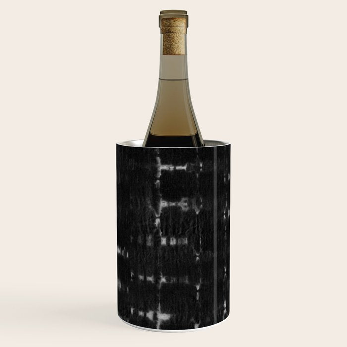 Soft texture of Shibori squares - black pattern Wine Chiller Gallery Image 2