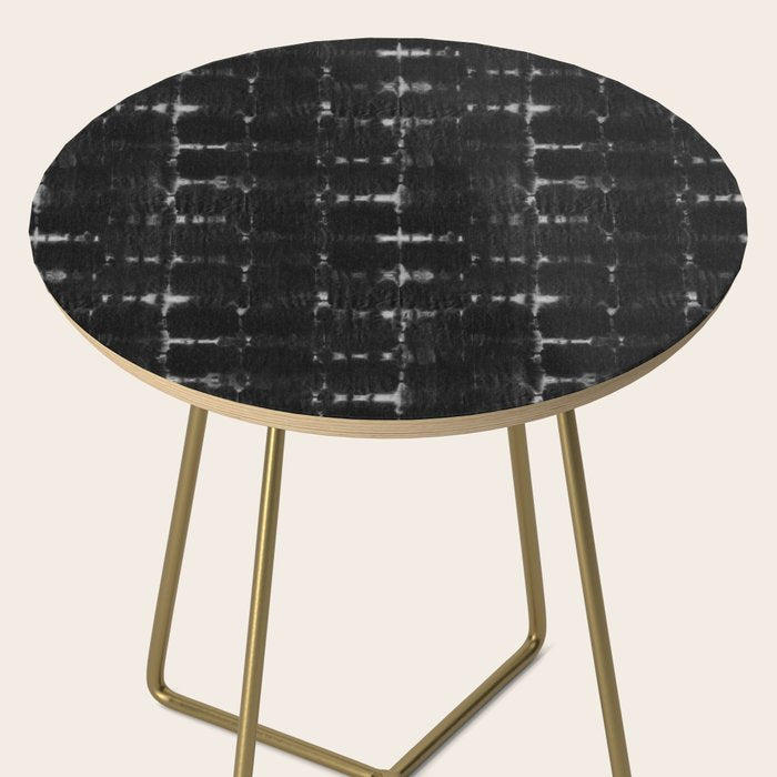 Soft texture of Shibori squares - black pattern Side Table Gallery Image 2