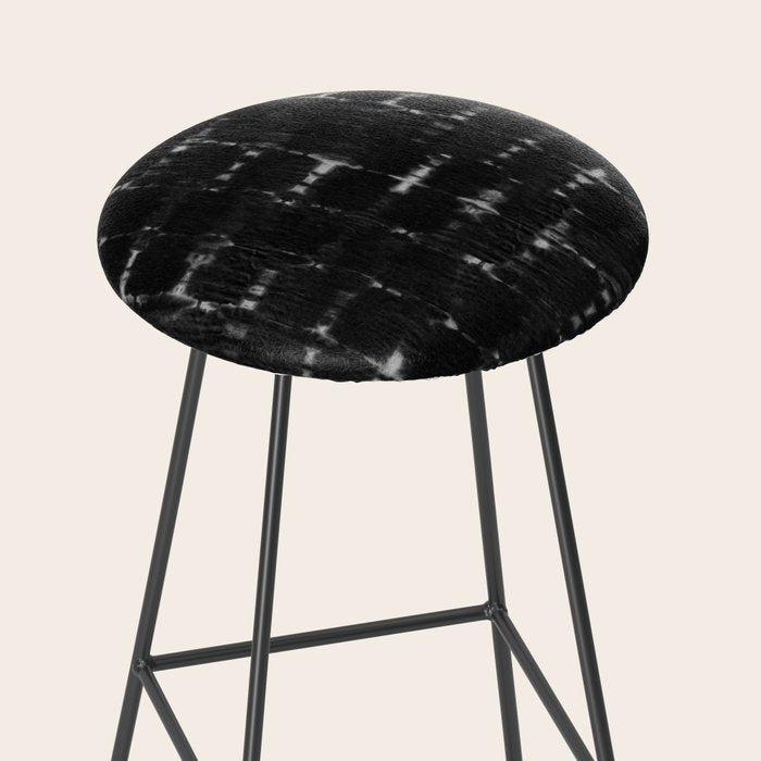 Soft texture of Shibori squares - black pattern Stool Gallery Image 2