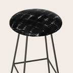 Soft texture of Shibori squares - black pattern Stool Gallery Image 2