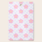 Retro pastel flower checkered art pattern Cutting Board Gallery Image 1