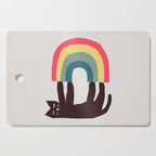 Cat with rainbow Cutting Board Gallery Image 1