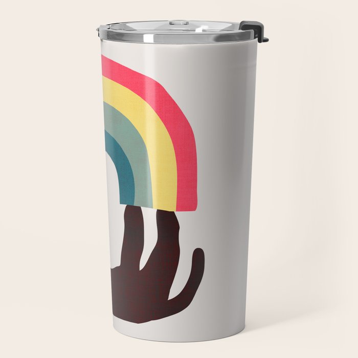 Cat with rainbow Travel Mug Gallery Image 2