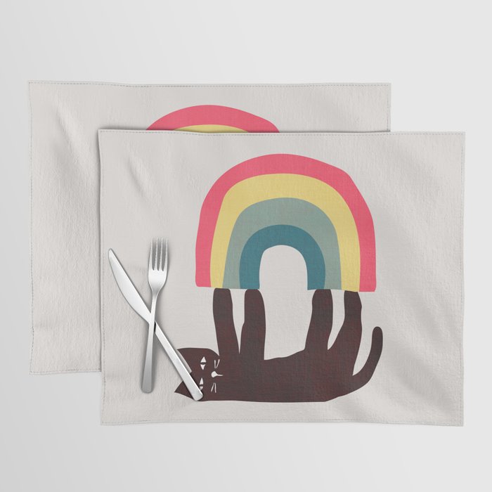 Cat with rainbow Placemat Gallery Image 1
