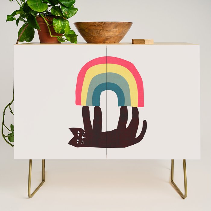 Cat with rainbow Credenza Gallery Image 1