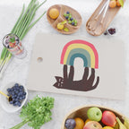 Cat with rainbow Cutting Board Gallery Image 2