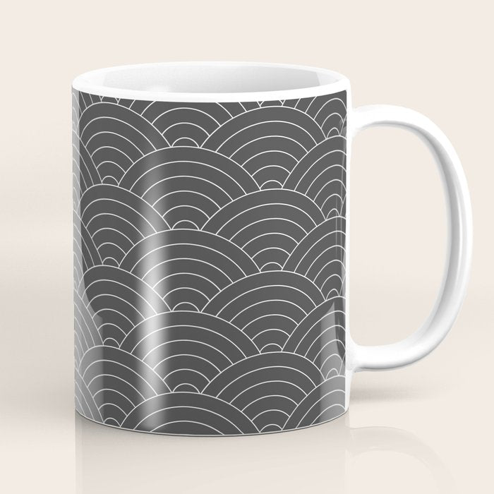 Waves (Dark Gray) Coffee Mug Gallery Image 1