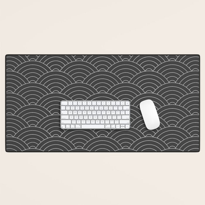 Waves (Dark Gray) Desk Mat Gallery Image 1