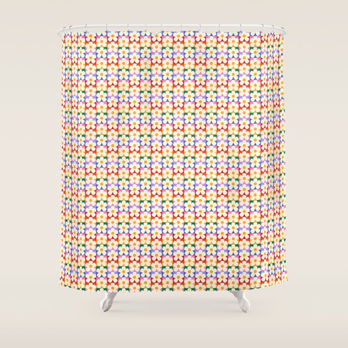 Mod Daisies  Shower Curtain Gallery Image 1