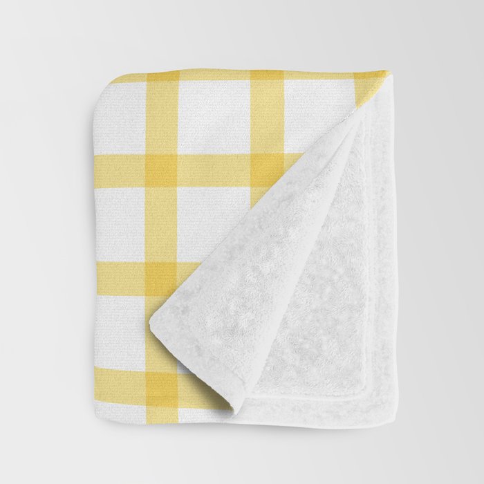 Yellow geometric plaid gingham pattern Throw Blanket Gallery Image 3