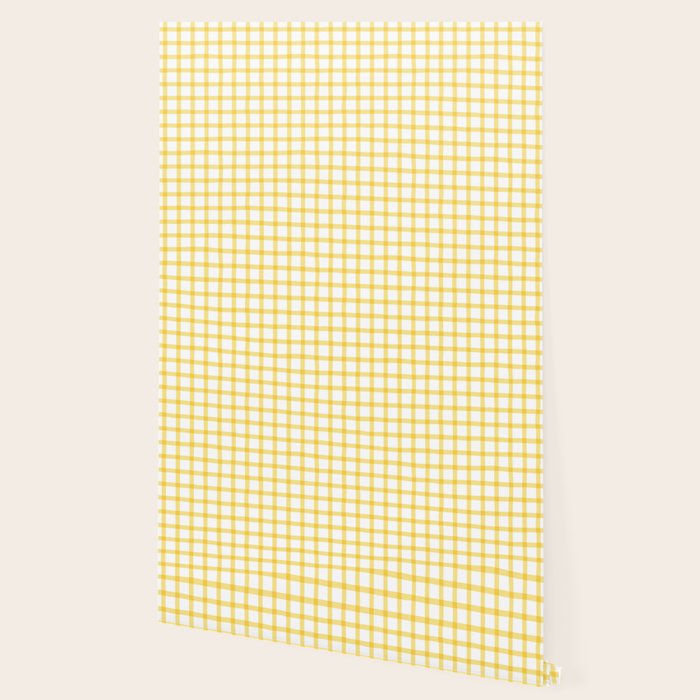 Yellow geometric plaid gingham pattern Wallpaper Gallery Image 2
