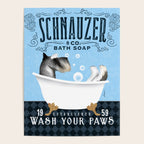 Schnauzer dog clawfoot tub bath bubble bath soap art  Poster Gallery Image 4