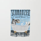 Schnauzer dog clawfoot tub bath bubble bath soap art  Wall Hanging Gallery Image 1