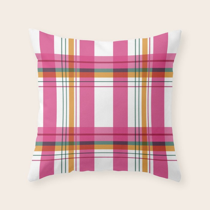 Cheerful Checkered Pattern Throw Pillow Gallery Image 1