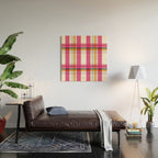 Cheerful Checkered Pattern Wood Wall Art Gallery Image 2