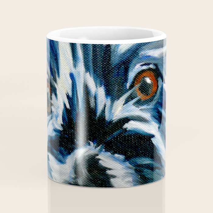 Scruffy Whiskers Black and White Dog Portrait Coffee Mug Gallery Image 4