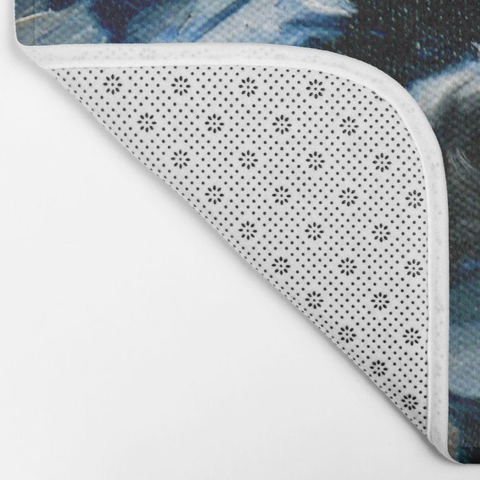 Scruffy Whiskers Black and White Dog Portrait Bath Mat Gallery Image 2