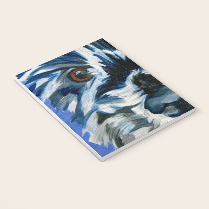Scruffy Whiskers Black and White Dog Portrait Notebook Gallery Image 3