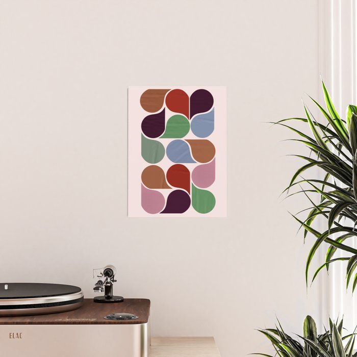 Colorful Geometric Raindrop Pattern Poster Gallery Image 2