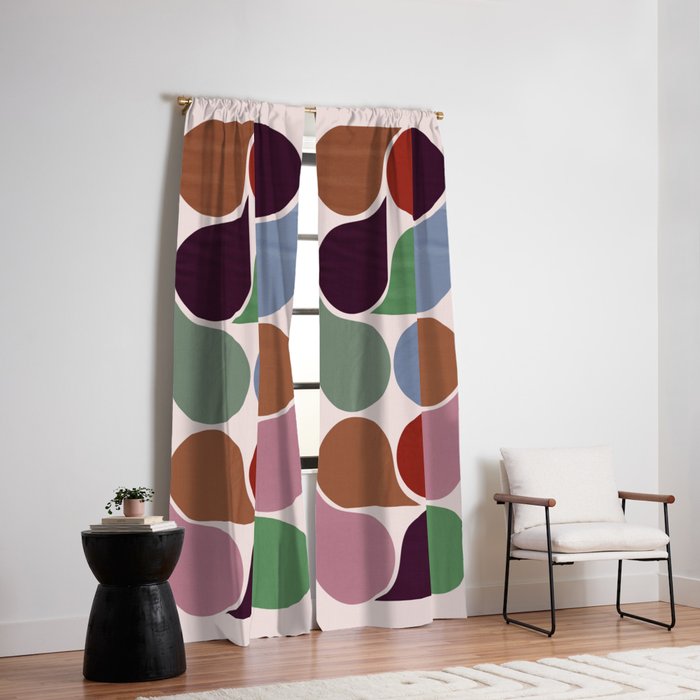 Colorful Geometric Raindrop Pattern Window Curtain Gallery Image 2