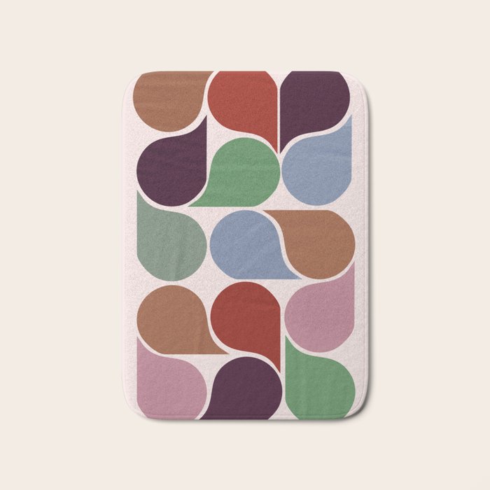 Colorful Geometric Raindrop Pattern Bath Mat Gallery Image 1