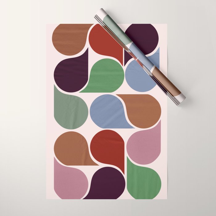 Colorful Geometric Raindrop Pattern Wrapping Paper Gallery Image 1