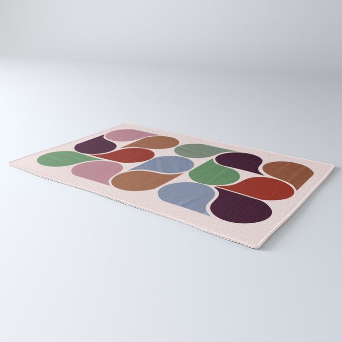 Colorful Geometric Raindrop Pattern Rug Gallery Image 3