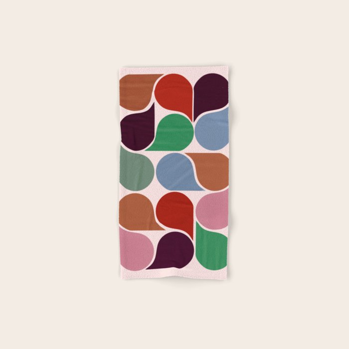 Colorful Geometric Raindrop Pattern Bath Towel Gallery Image 1
