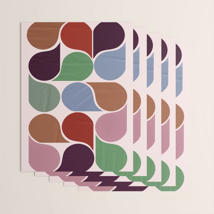 Colorful Geometric Raindrop Pattern Wrapping Paper Gallery Image 3