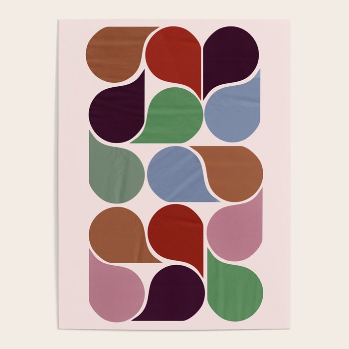 Colorful Geometric Raindrop Pattern Poster Gallery Image 1