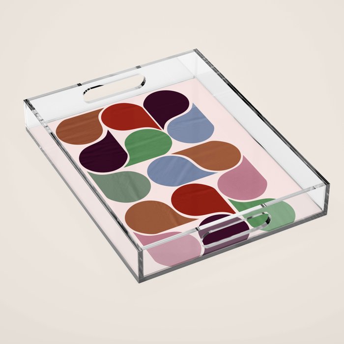 Colorful Geometric Raindrop Pattern Acrylic Tray Gallery Image 1