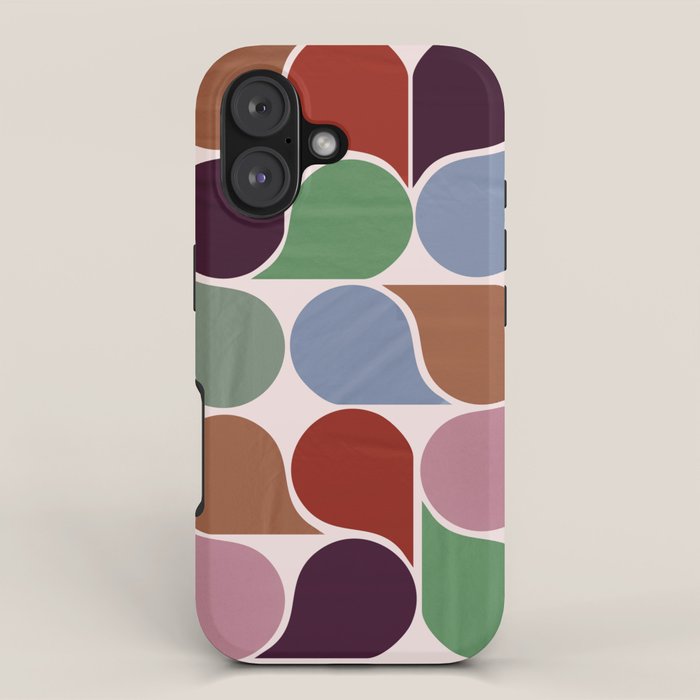 Colorful Geometric Raindrop Pattern iPhone Case Gallery Image 1