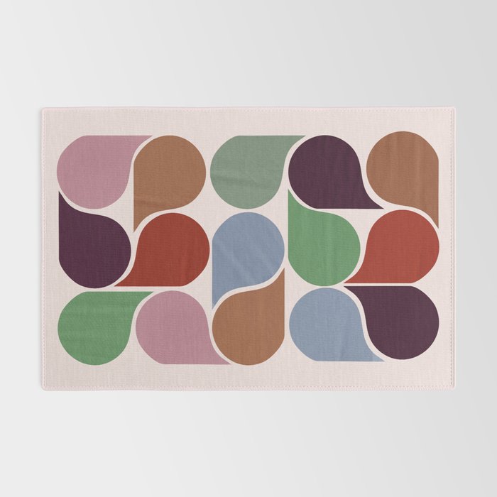 Colorful Geometric Raindrop Pattern Rug Gallery Image 2