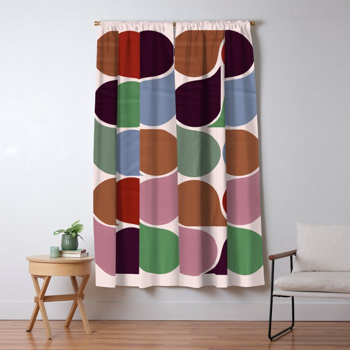 Colorful Geometric Raindrop Pattern Window Curtain Gallery Image 1