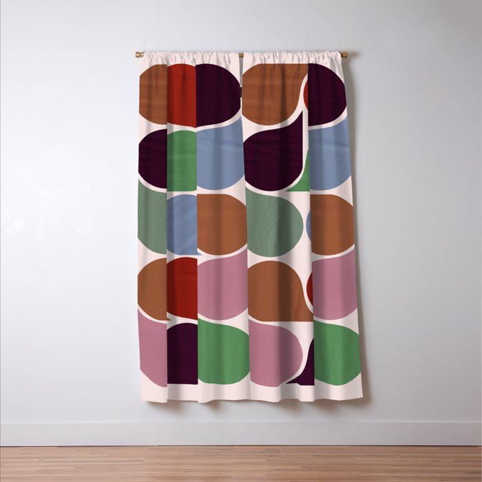 Colorful Geometric Raindrop Pattern Window Curtain Gallery Image 3