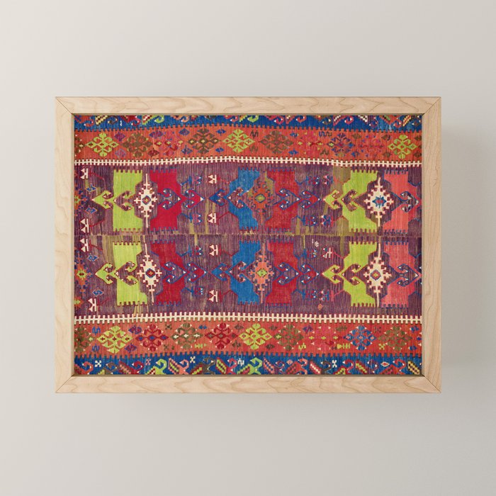 Yesilova Nigde Province Central Anatolian Kilim Print Mini Art Print Gallery Image 1