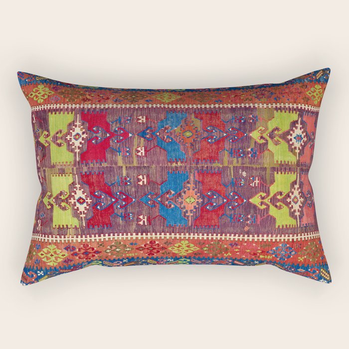 Yesilova Nigde Province Central Anatolian Kilim Print Rectangular Pillow Gallery Image 1