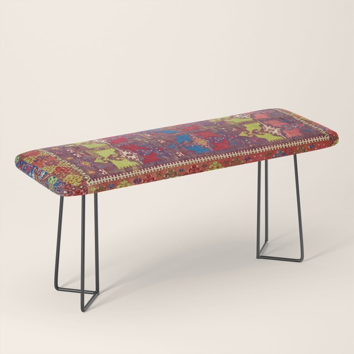 Yesilova Nigde Province Central Anatolian Kilim Print Bench Gallery Image 1