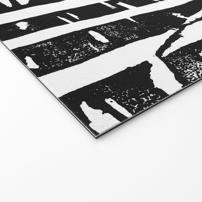 Woodcut Birches Black Welcome Mat Gallery Image 2