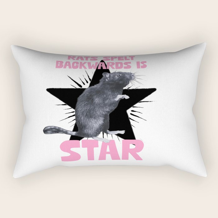 Rats spelt backwards is STAR Rectangular Pillow Gallery Image 2