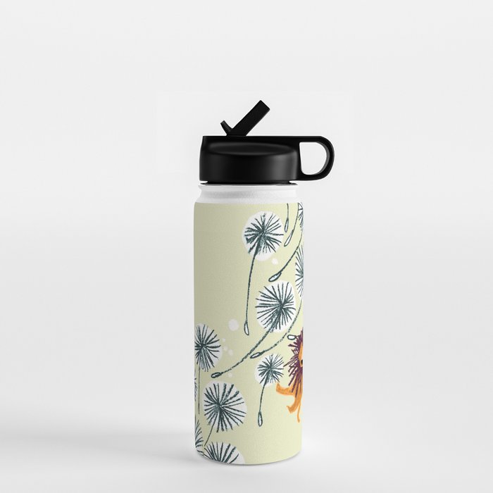 Lion on dandelion Water Bottle Gallery Image 1