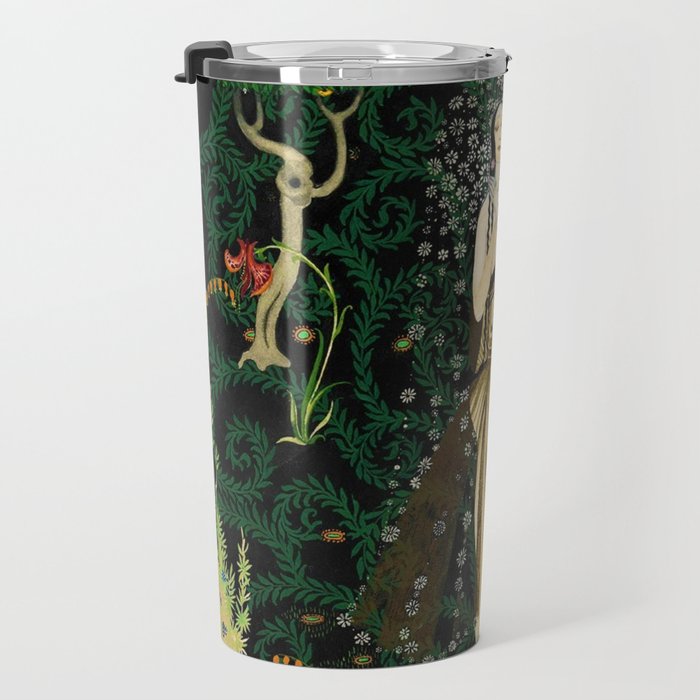 1921 Classical Masterpiece 'Flowers and Flames' by Kay Nielsen Travel Mug Gallery Image 3