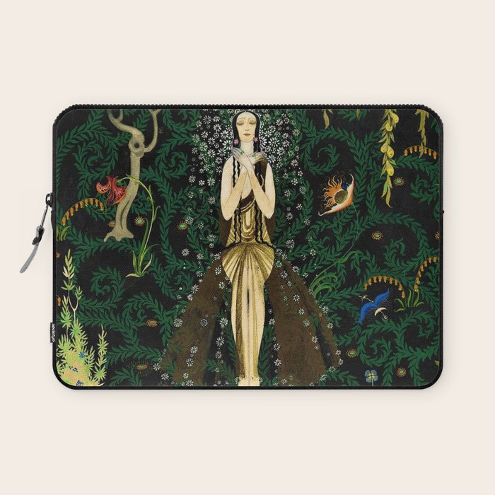 1921 Classical Masterpiece 'Flowers and Flames' by Kay Nielsen Laptop Sleeve Gallery Image 1