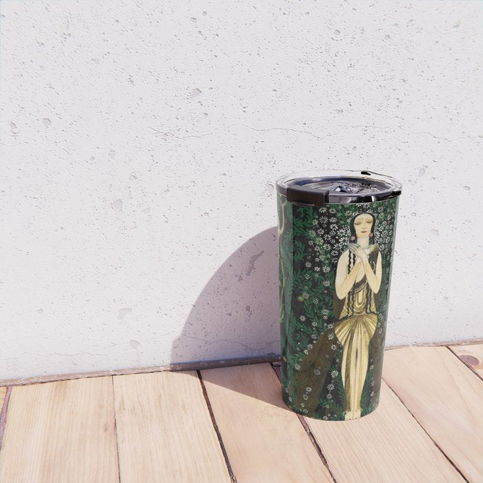 1921 Classical Masterpiece 'Flowers and Flames' by Kay Nielsen Travel Mug Gallery Image 4