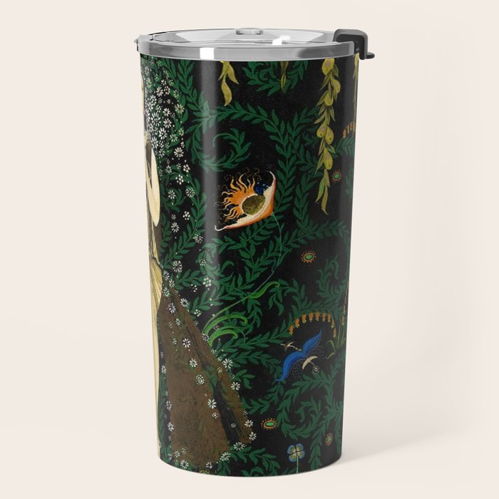 1921 Classical Masterpiece 'Flowers and Flames' by Kay Nielsen Travel Mug Gallery Image 2