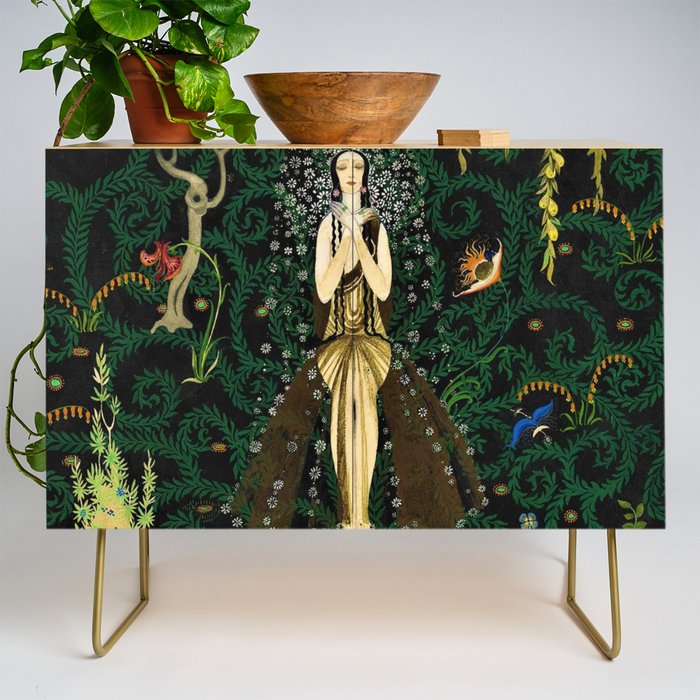 1921 Classical Masterpiece 'Flowers and Flames' by Kay Nielsen Credenza Gallery Image 1