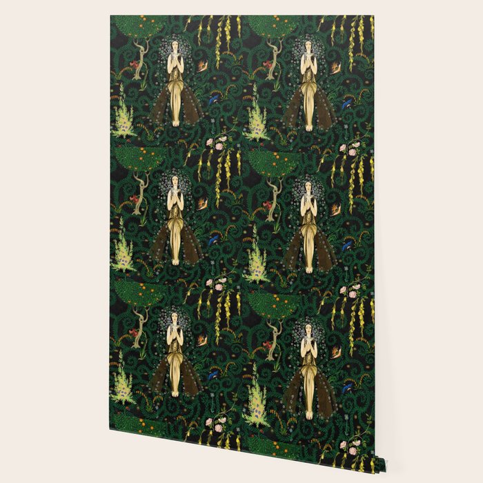 1921 Classical Masterpiece 'Flowers and Flames' by Kay Nielsen Wallpaper Gallery Image 2