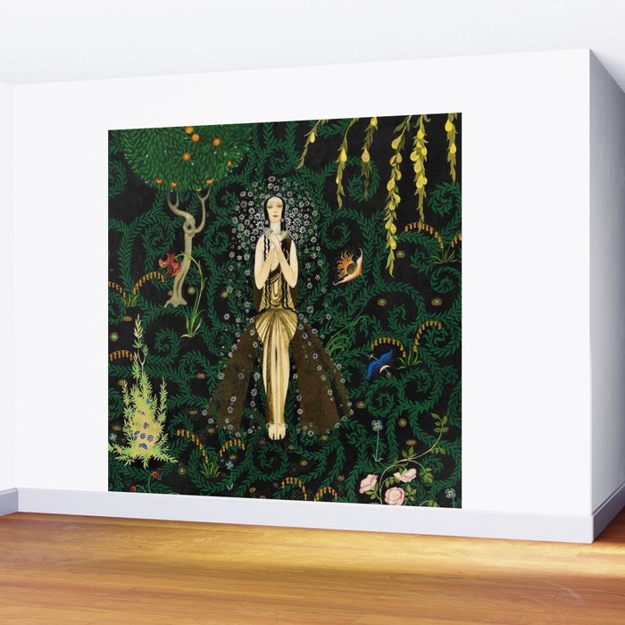 1921 Classical Masterpiece 'Flowers and Flames' by Kay Nielsen Wall Mural Gallery Image 2