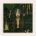 1921 Classical Masterpiece 'Flowers and Flames' by Kay Nielsen Wood Wall Art Gallery Image 1